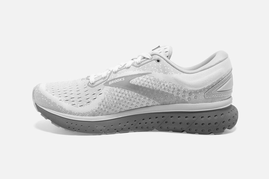 Brooks Glycerin 18 Road Running Shoes Womens White/Grey 659278-BWR